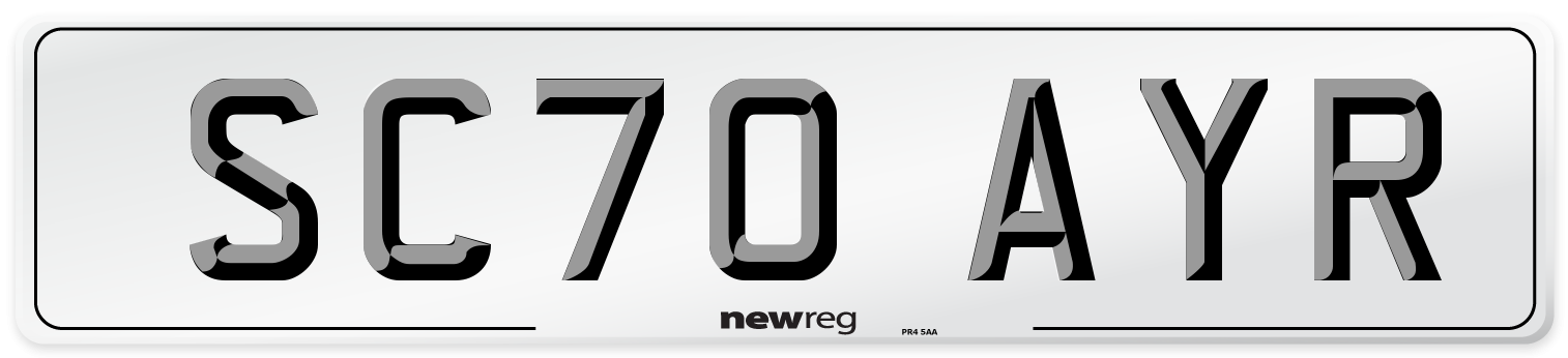 SC70 AYR Number Plate from New Reg